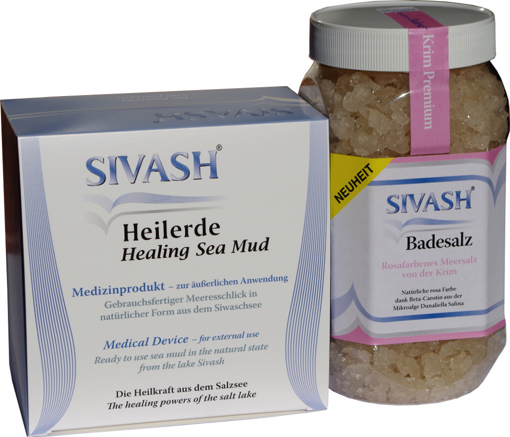 Sivash-Heilerde und Meer-Badesalz Sivash-Heilerde und Meer-Badesalz
