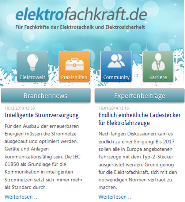 Relaunch elektrofachkraft.de Relaunch elektrofachkraft.de