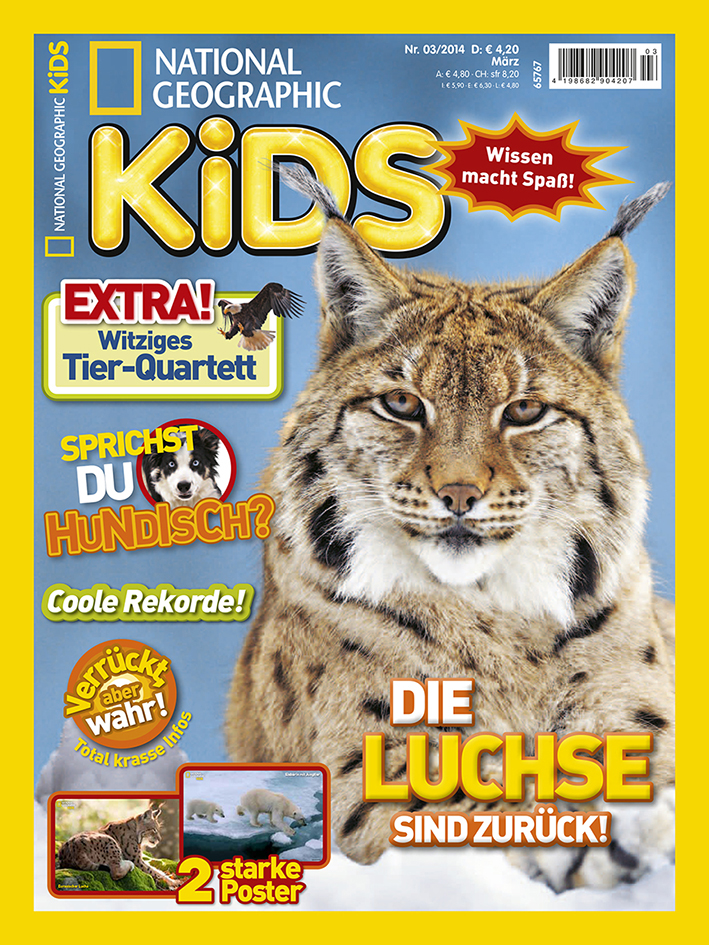 Das Cover der Erstausgabe von National Geographic KiDS aus dem Hause Panini. Das Cover der Erstausgabe von National Geographic KiDS aus dem Hause Panini.
