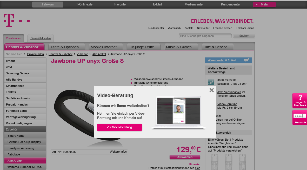 Videoberatung bei der Deutschen Telekom Videoberatung bei der Deutschen Telekom