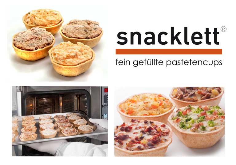Snacklett, kleine Fingerfood - Snacks. Tiefgekühlt nur aufbacken und servieren