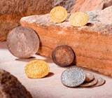 Neun von über 1000 Münzen aus dem historischen Münzschatz. Neun von über 1000 Münzen aus dem historischen Münzschatz.