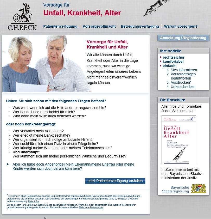 Patientenverfügung rechtssicher online erstellen