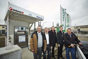 Auf dem Werksgelände der Scania-Niederlassung in Hamburg wurde die neue LKW-Autogas-Tankstation eröf