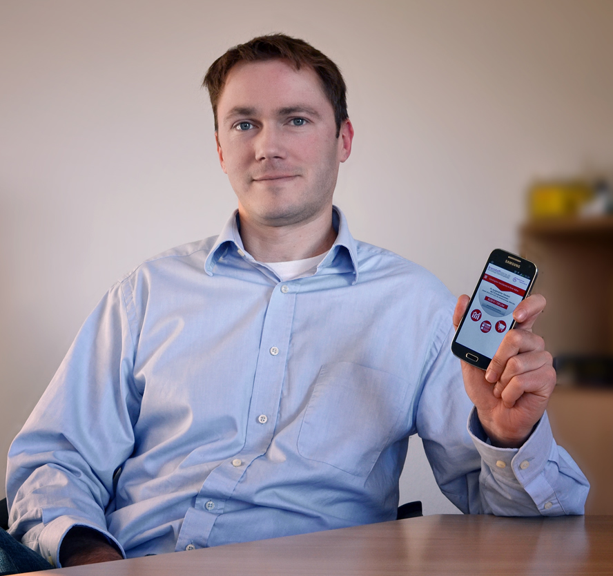 Christian Winzer, Geschäftsführer, ist stolz auf die entwickelte App.