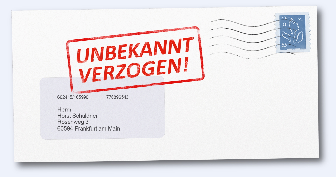 Professionelle Adressermittlung löst das Problem mit unbekannt verzogenen Schuldner Professionelle Adressermittlung löst das Problem mit unbekannt verzogenen Schuldner