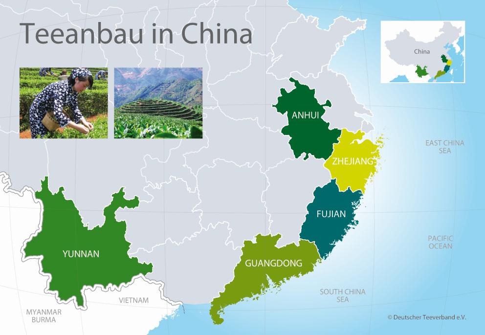 Anbaugebiete in China Anbaugebiete in China