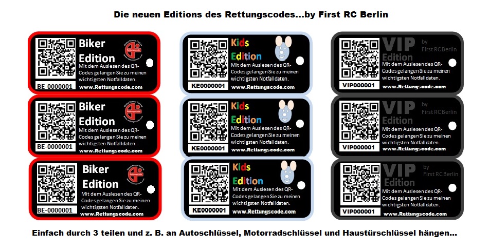 Die neuen Editions des Rettungscodes aus Berlin.