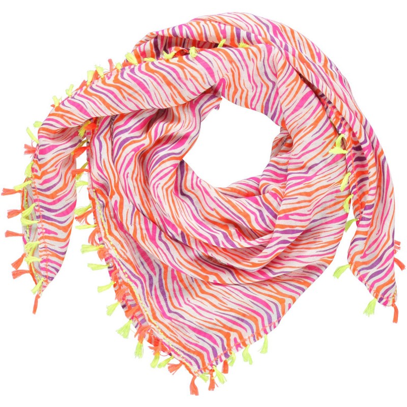 Halstuch mit Zebra Muster, 100% Viskose, bunt, von LEBIG
