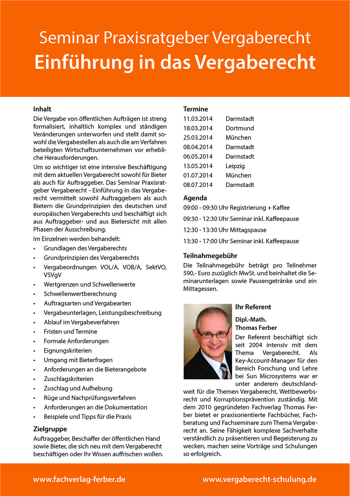 Seminar Praxisratgeber Vergaberecht Seminar Praxisratgeber Vergaberecht