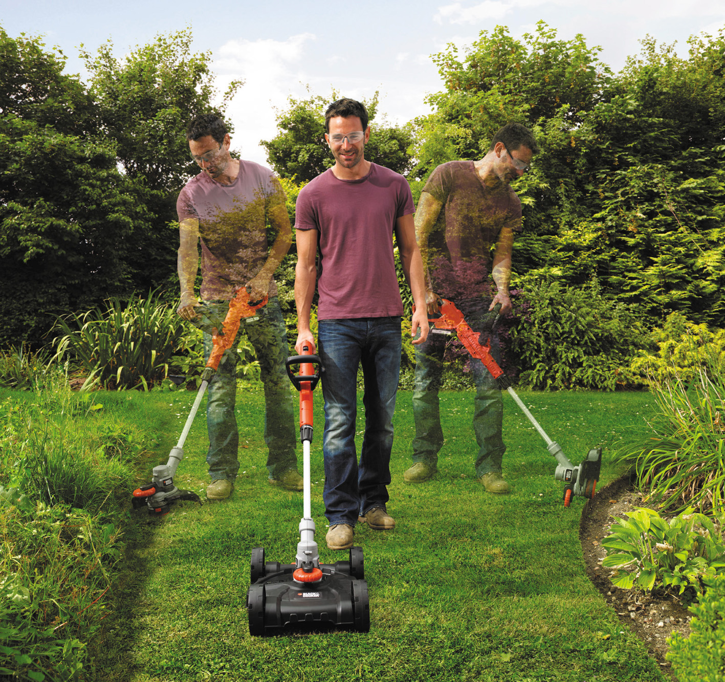 Mähen, trimmen und Kanten schneiden - das 3-in-1 Multi-Trimmer-System von Black & Decker kann alles 