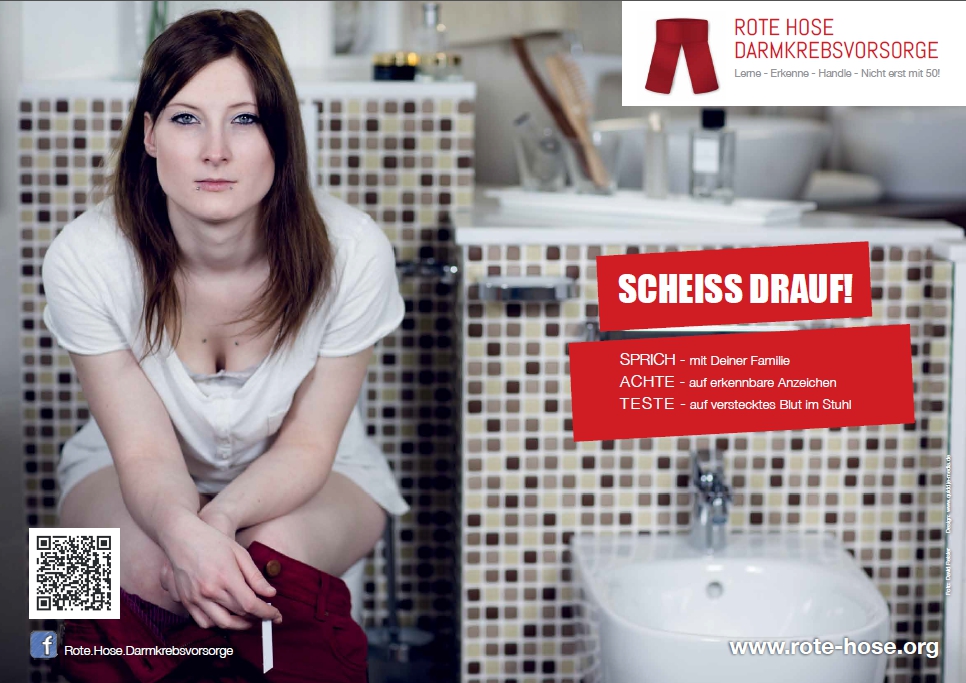 Kampagne der Initiative Rote Hose zur Darmkrebsvorsorge nicht erst ab 50! Kampagne der Initiative Rote Hose zur Darmkrebsvorsorge nicht erst ab 50!