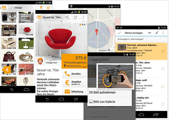 Die Mobile App von markt.de bietet die Möglichkeit schnell Kleinanzeigen zu schalten. Die Mobile App von markt.de bietet die Möglichkeit schnell Kleinanzeigen zu schalten.