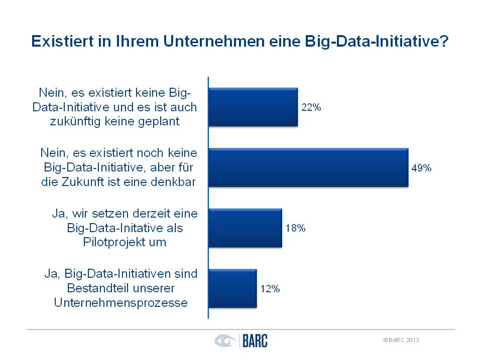 Rund 30 Prozent aller Unternehmen haben aktuell eine dedizierte Big-Data-Initiative umgesetzt
