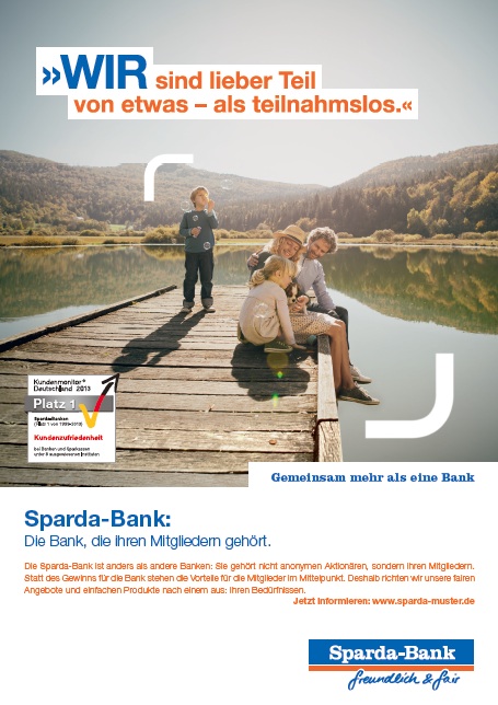 Markenkampagne für die Sparda-Banken: Printmotiv Markenkampagne für die Sparda-Banken: Printmotiv