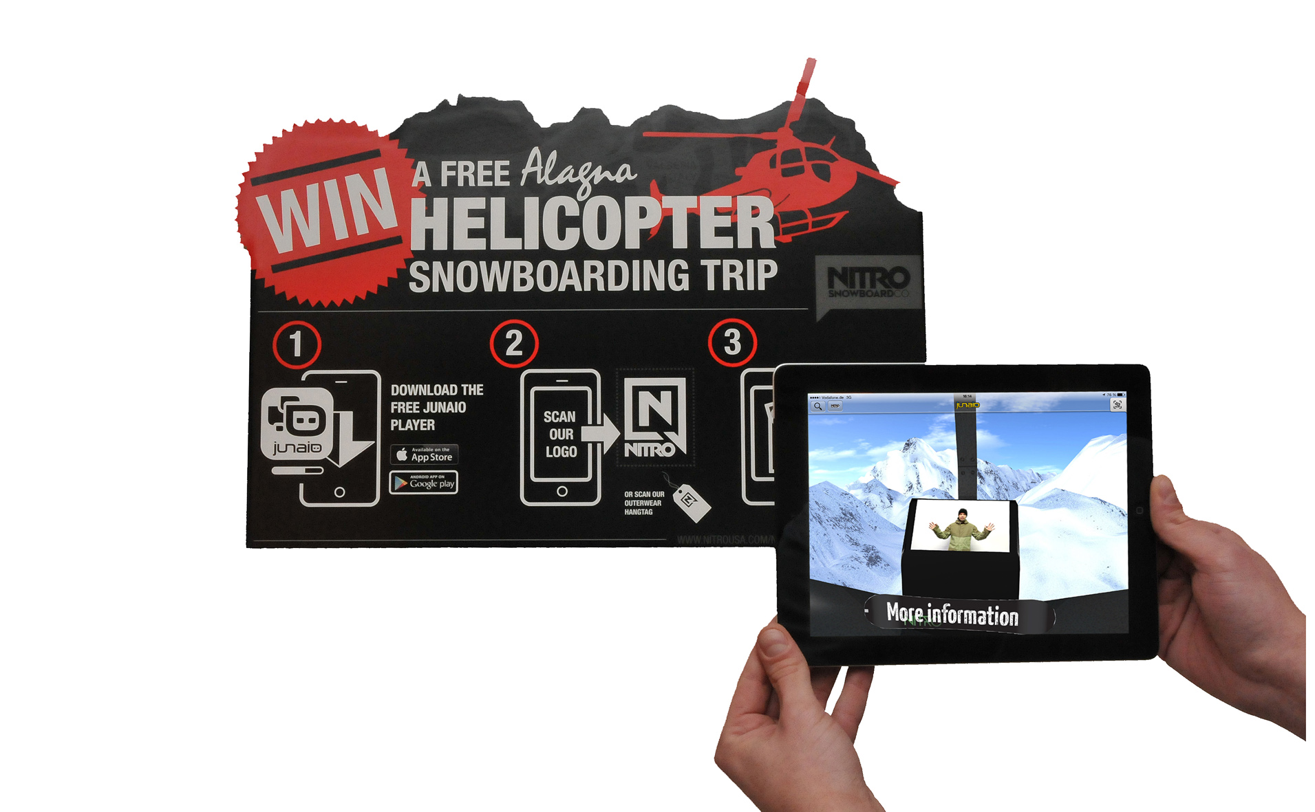 DS Smith Packaging versetzt derzeit Snowboarder am P.O.S. in einen Helikopterflugüber die Alpen. DS Smith Packaging versetzt derzeit Snowboarder am P.O.S. in einen Helikopterflugüber die Alpen.