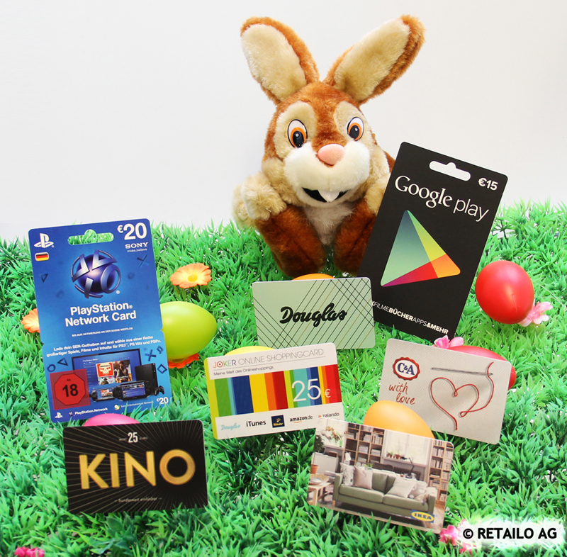 Geschenkgutscheine im Osternest