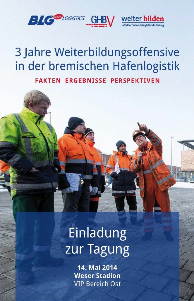 Einblicke in 3 Jahre Weiterbildungsoffensive geben drei namhafte Dienstleister am 14.5.14 in Bremen