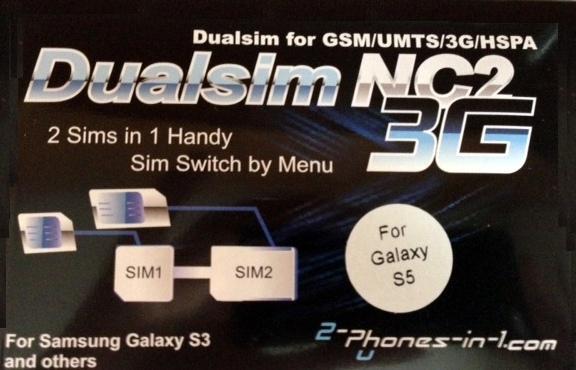 NC2 S5 Dualsim Adapter fuer Samsung Galaxy S5 NC2 S5 Dualsim Adapter fuer Samsung Galaxy S5