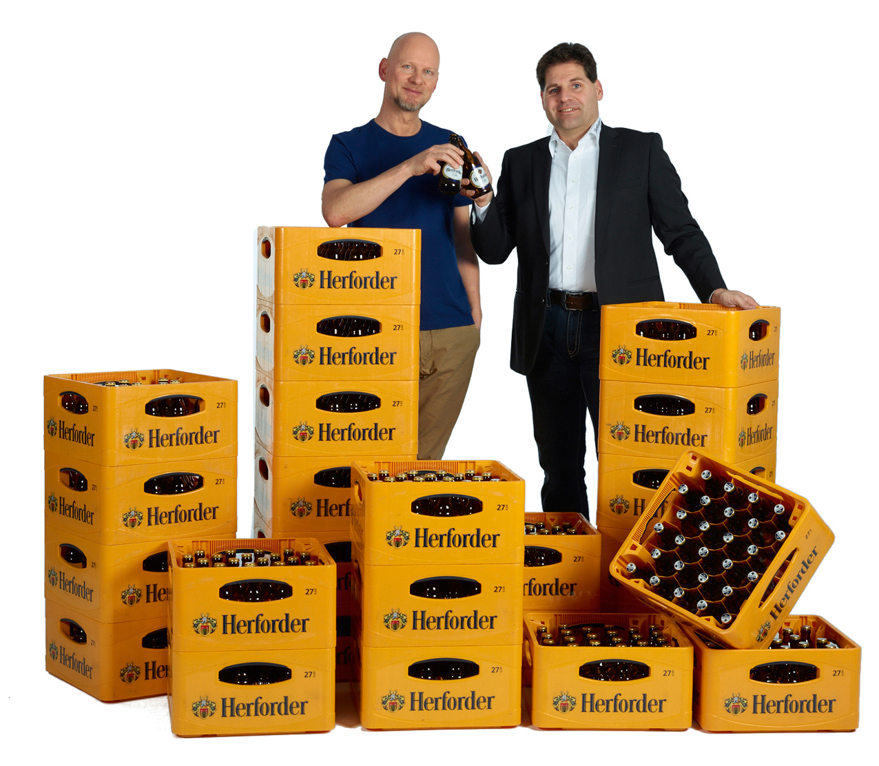 Hendrik Witte (re.), Marketingleiter Herforder Brauerei, und Comedian Rüdiger Hoffmann. Hendrik Witte (re.), Marketingleiter Herforder Brauerei, und Comedian Rüdiger Hoffmann.
