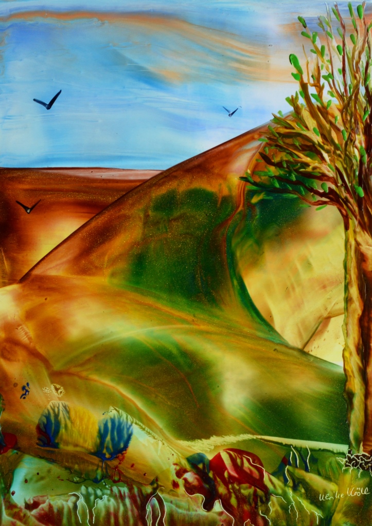 Traumlandschaft - Encausticmalerei - Traumlandschaft - Encausticmalerei -