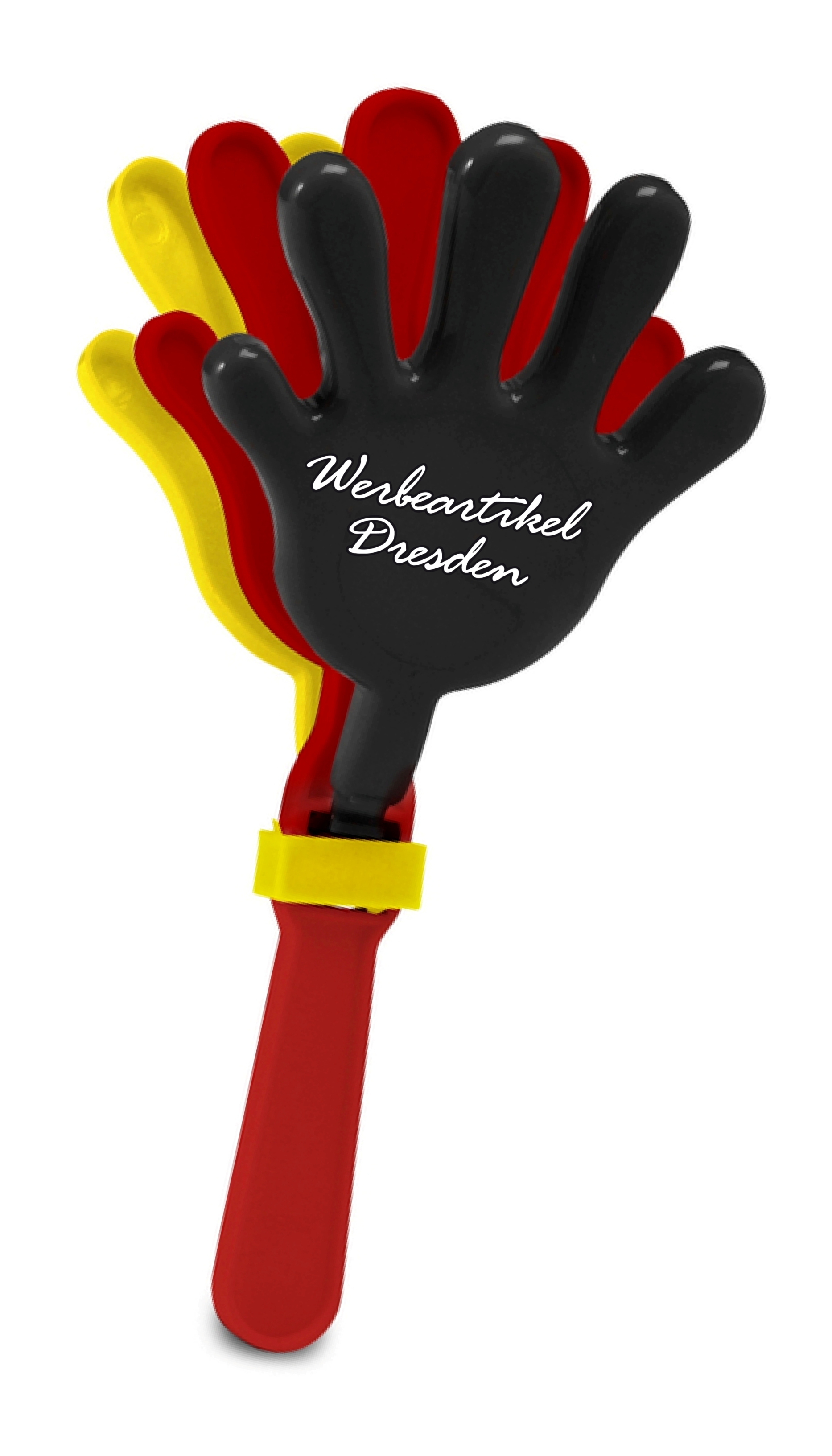 Klatschhände in schwarz-rot-gold als Werbeartikel zur Fussball-WM