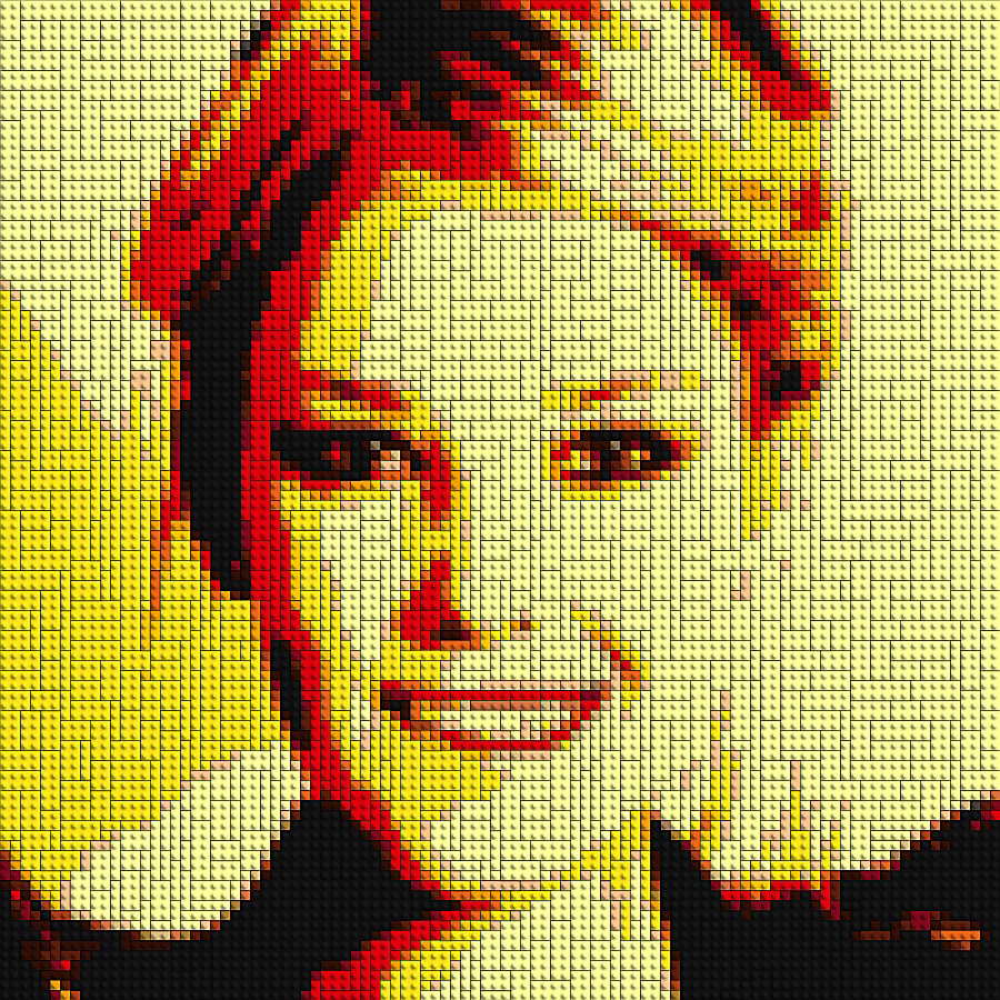 Portrait aus Legosteine 76,6 x 76,6 cm