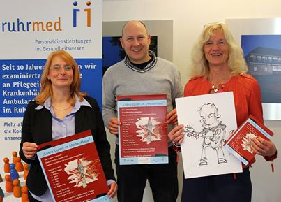 Vlnr: Gabriele Weitmann (ruhrmed GmbH), Zepp Oberpichler (Durian GmbH),Claudia vom Felde (MedienHaus