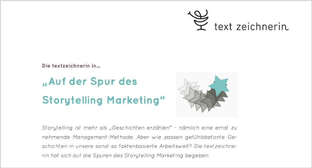 Die textzeichnerin hat ein White Paper zum Storytelling Marketing herausgegeben.
