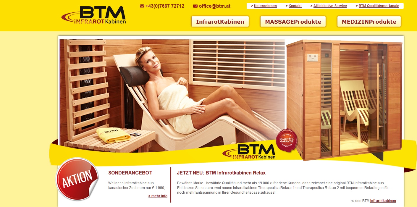 Moderne und hochqualitative Infrarotkabinen aus Zederholz