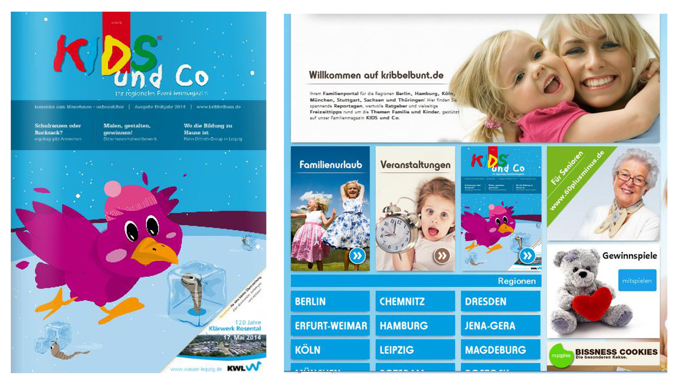 Familienmagazin KIDS und Co und Familienportal kribbelbunt.de