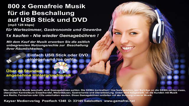 Gemafreie Musik für die Beschallung