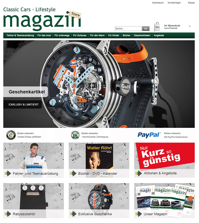 Classic Cars Lifestyle Store - Der Store rund um den Motorsport