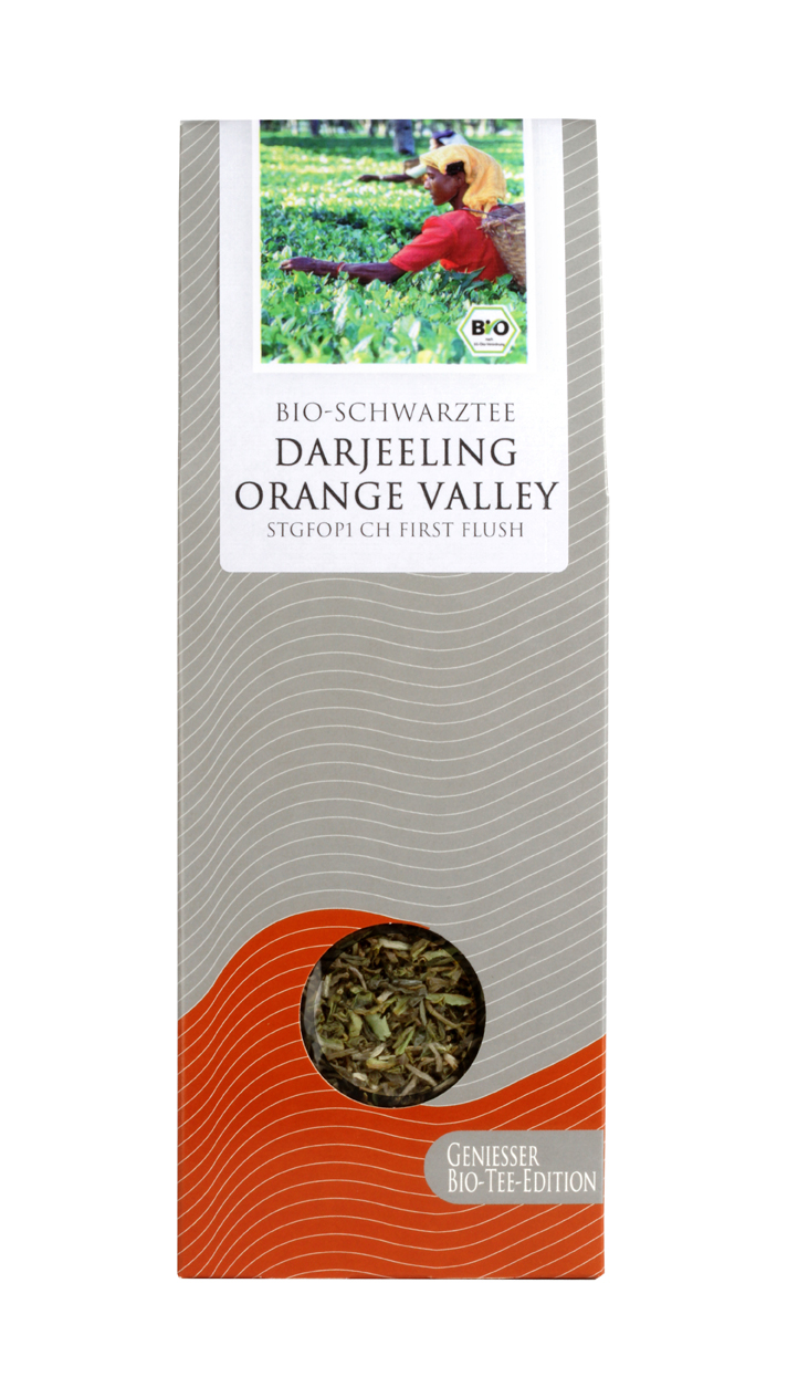 Biotee Schwarztee Darjeeling Orange Valley first flush im Teeshop oasis-versand.de