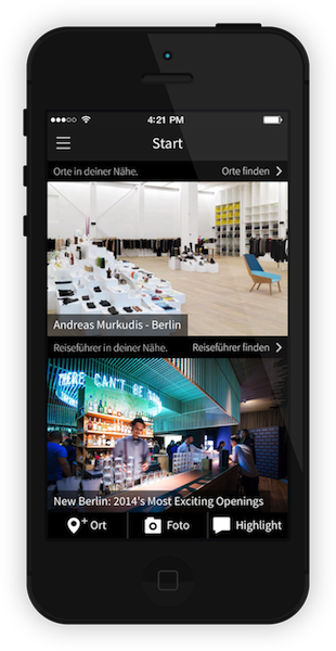 Twisper Reise App Startbildschirm