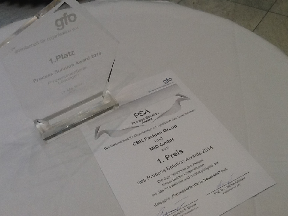 Process Solution Award für CBR Fashion Group und MID Process Solution Award für CBR Fashion Group und MID