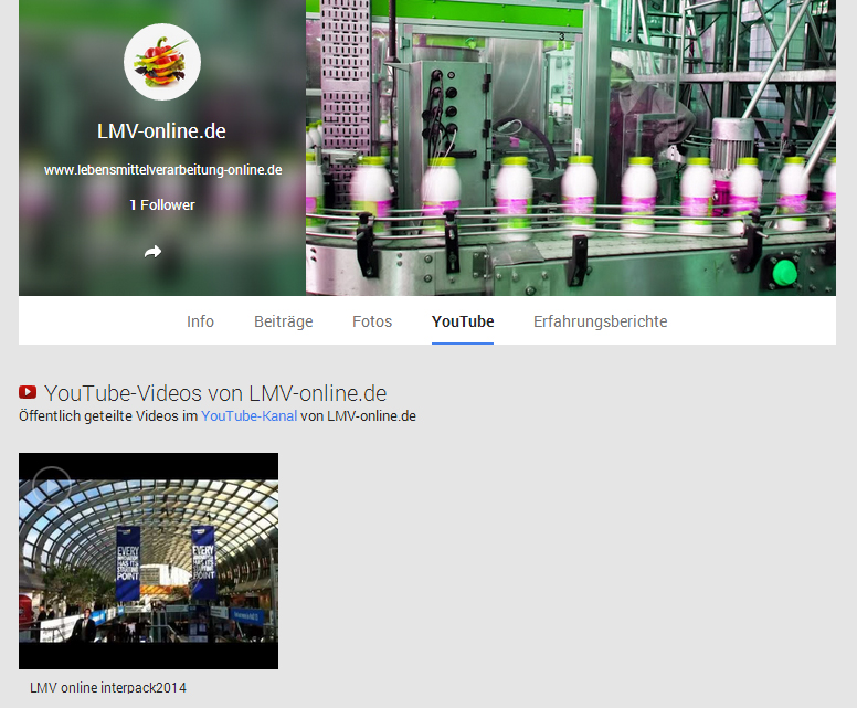 Das B2B-Portal www.lebensmittelverarbeitung-online.de ist nun auch auf Google+ vertreten.