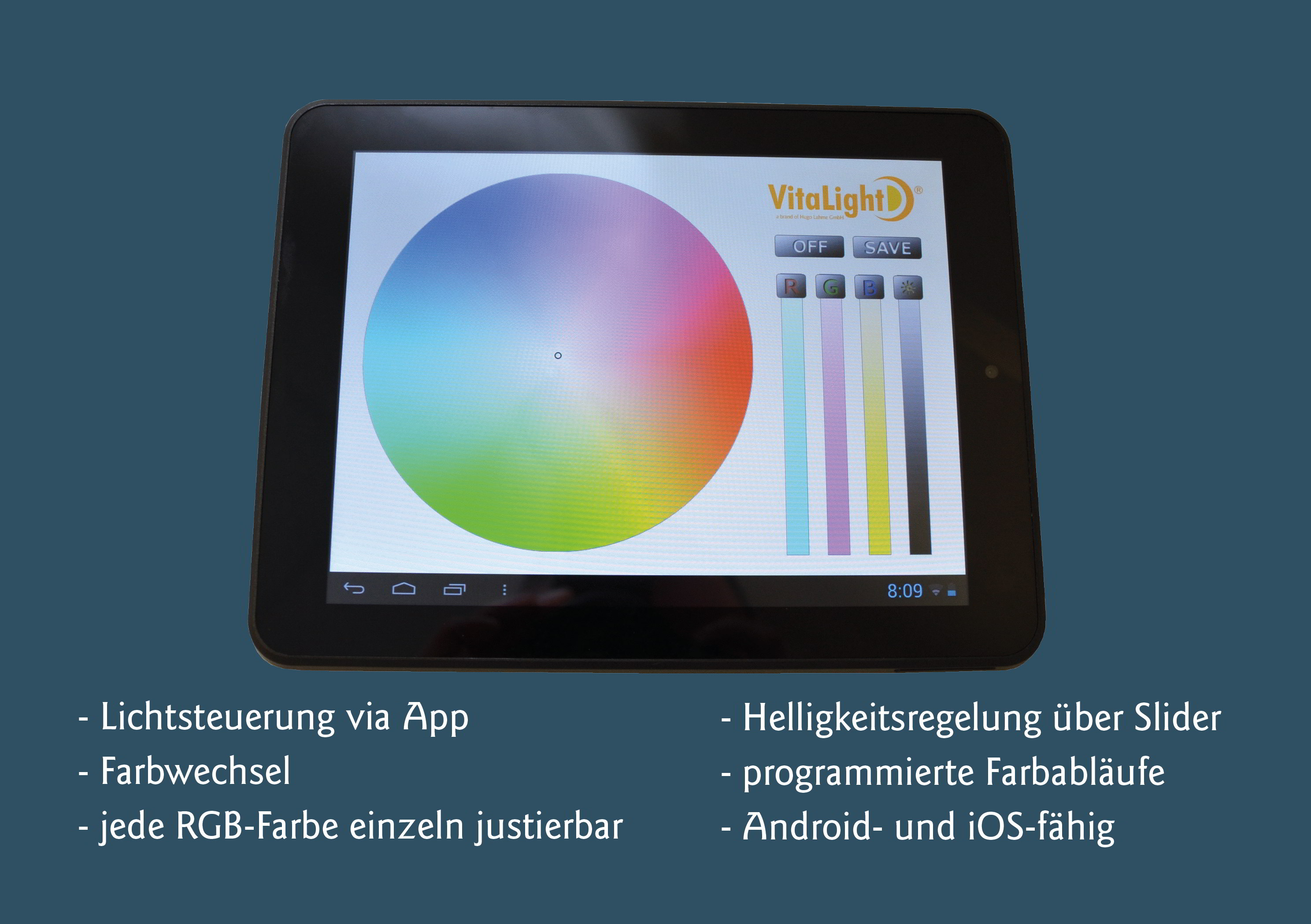 Die neue VitaLight®App zur Lichtsteuerung im Pool. Die neue VitaLight®App zur Lichtsteuerung im Pool.