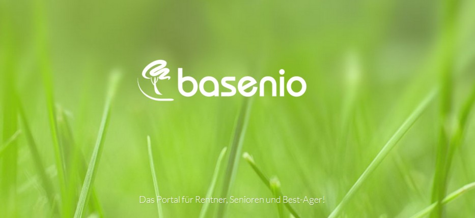 Logo basenio vor dem Hintergrund einer Wiese
