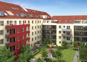 Die Innenhofansicht des prämierten Projektes „Selectio – Wohnen nach Wahl“ Die Innenhofansicht des prämierten Projektes „Selectio – Wohnen nach Wahl“