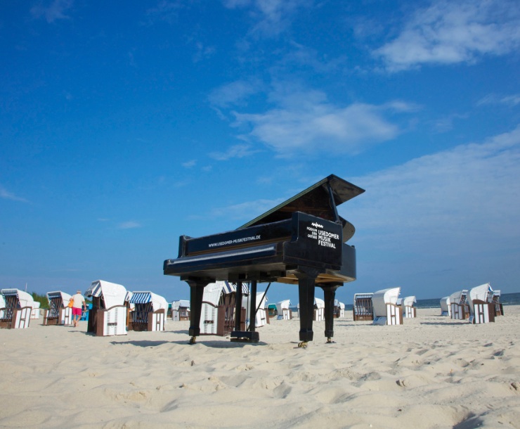Strandflügel des Usedomer Musikfestivals an der Grenze zu Polen im Ostseebad Ahlbeck