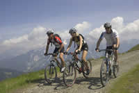 Saalbach-Hinterglemm bietet Mountainbikern ein großes Wegenetz und ein imposantes Bergpanorama Saalbach-Hinterglemm bietet Mountainbikern ein großes Wegenetz und ein imposantes Bergpanorama