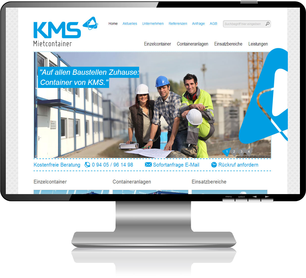 Website der KMS Mietcontainer GmbH Website der KMS Mietcontainer GmbH