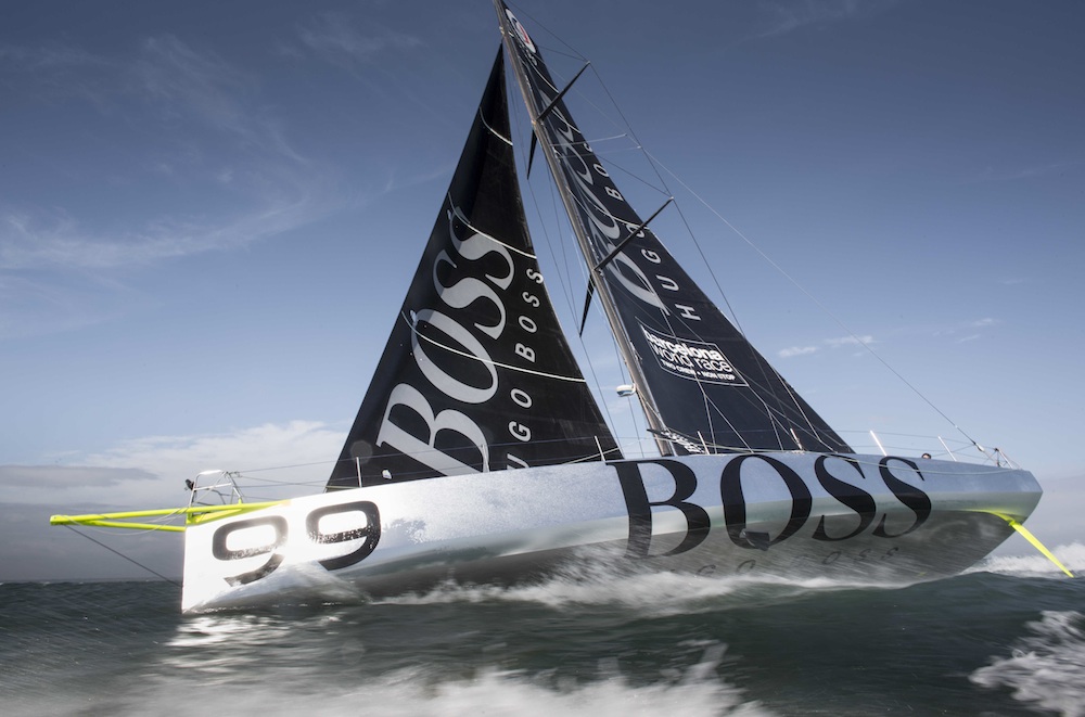 Gleistein mit Sponsorvertrag mit Alex Thomson Racing an Bord HUGO BOSS Gleistein mit Sponsorvertrag mit Alex Thomson Racing an Bord HUGO BOSS