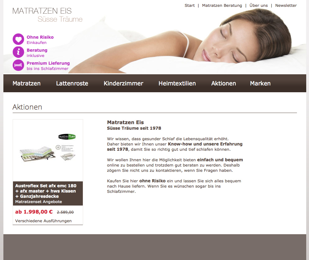 Matratzen Eis Onlineshop