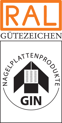 RAL Gütezeichen Herstellung und Montage von Nagelplattenprodukten. Bildnachweis: RAL RAL Gütezeichen Herstellung und Montage von Nagelplattenprodukten. Bildnachweis: RAL