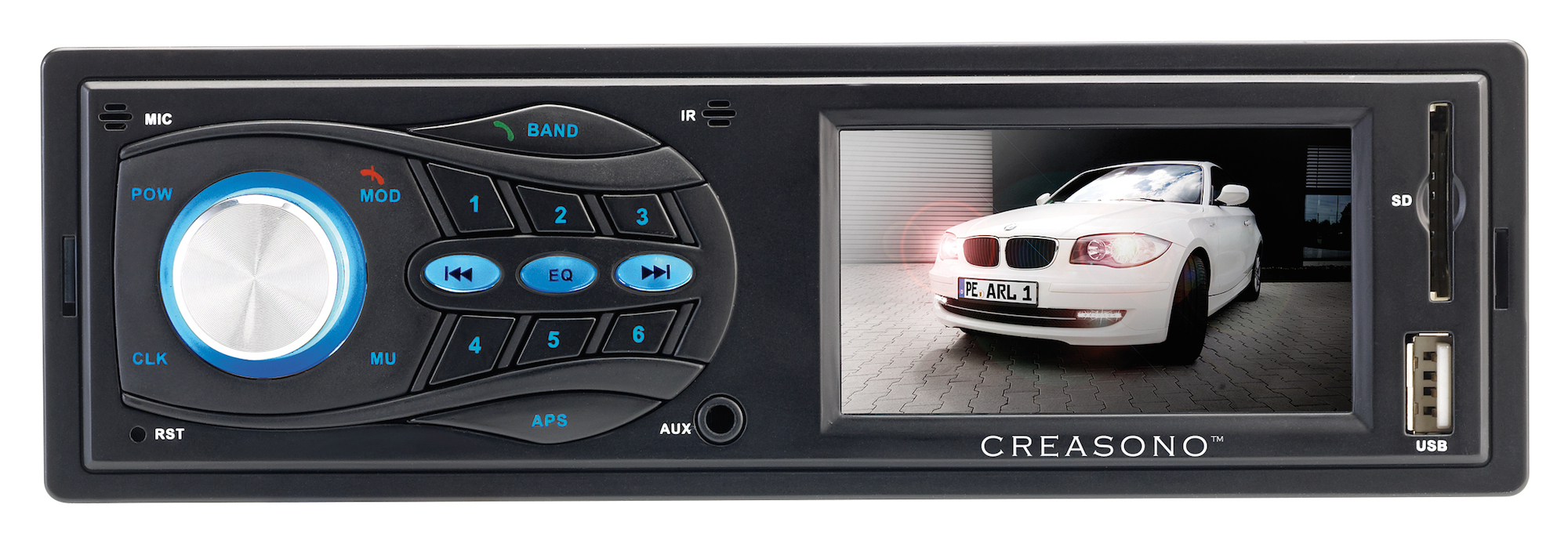 Creasono 1-DIN-Autoradio CAS-3310BT mit 3-TFT-Display, BT&RDS