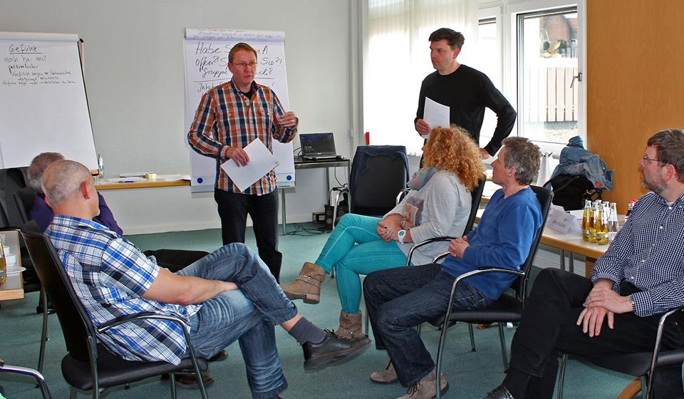 Rudi Scheuermann und Frank Jäschke in einem ihrer Seminare