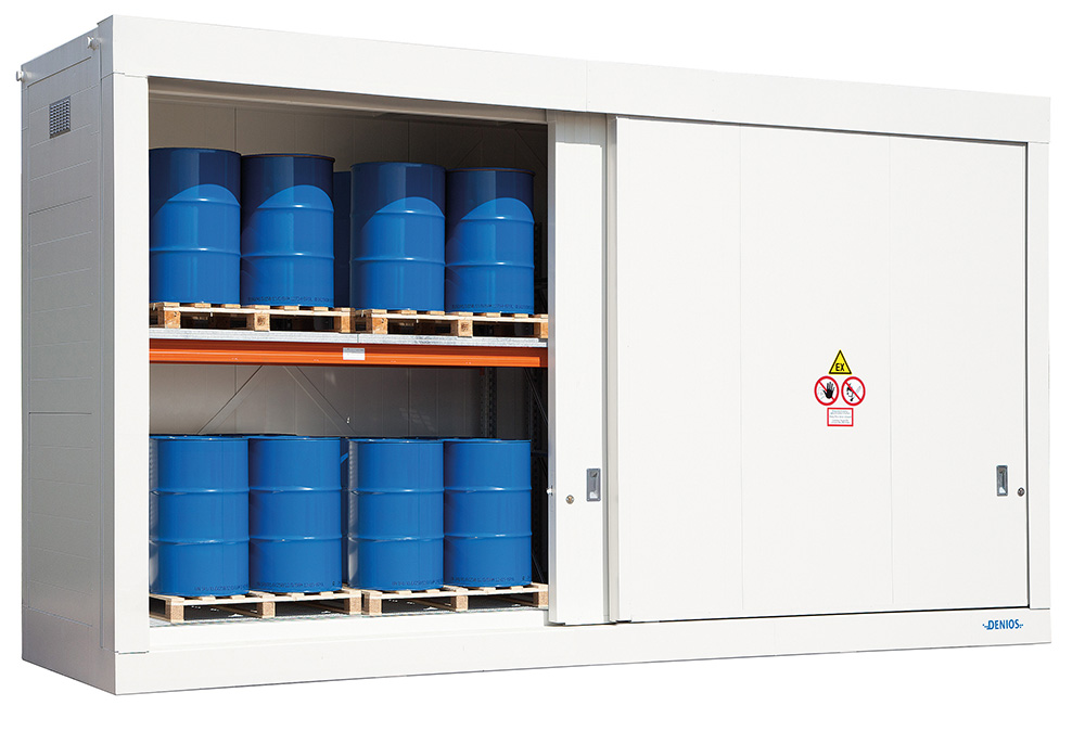 Brandschutz-Regallager FBM base 614.30 OST mit elektrisch angetriebenen Schiebetoren Brandschutz-Regallager FBM base 614.30 OST mit elektrisch angetriebenen Schiebetoren