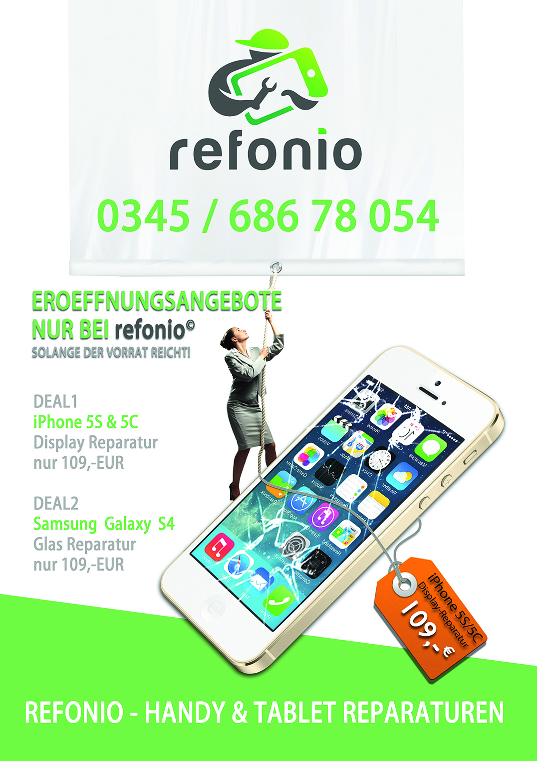 Eröffnungsangebot für alle die eine Apple iPhone 5S oder 5C Display Reparatur benötigen